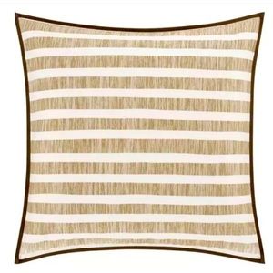 Oscar Oliver New York City Vaughn Cocoa Striped Euro Pillow Sham, Cocoa & White